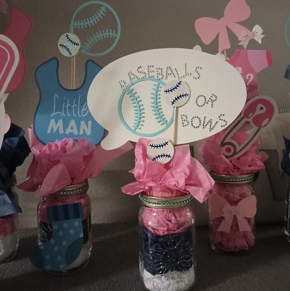 It's a BOY Gender Reveal Custom made 3D Centerpieces
